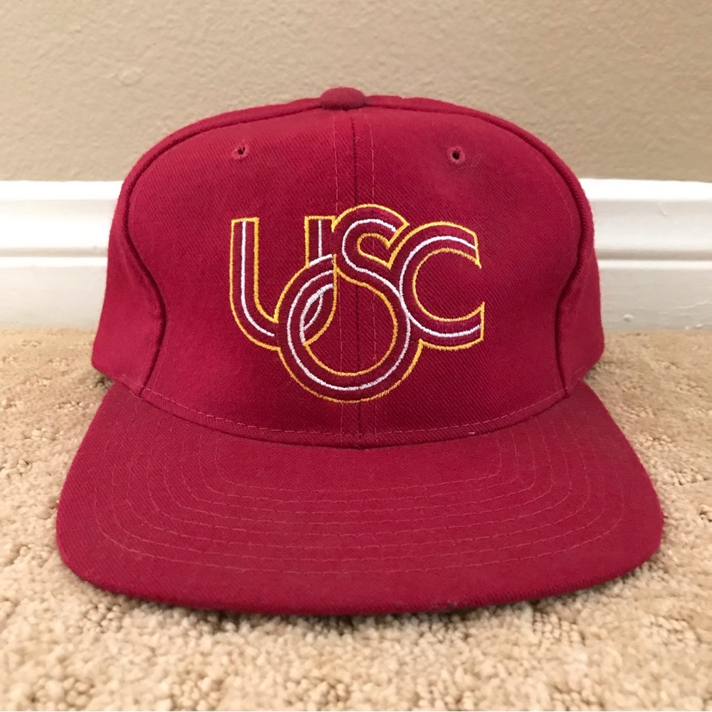 Vintage USC wool SnapBack baseball hat/cap with USC letter logo